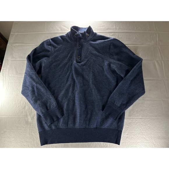 Orvis Other - Orvis Merino Wool Sweater Mens Large Navy Blue Mock Neck Pullover